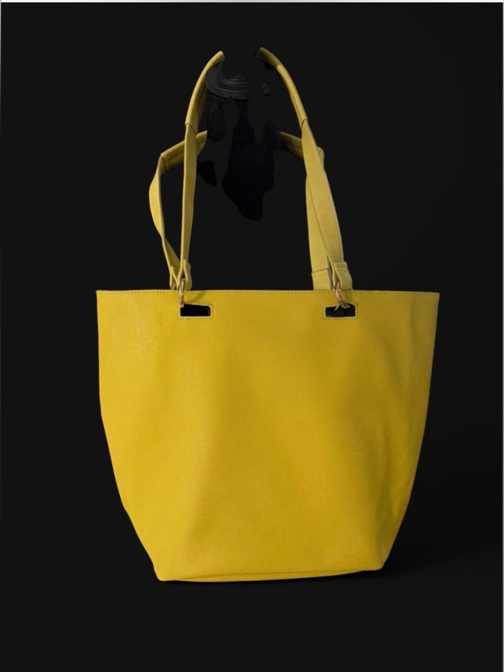 Miche Yellow Textured Tote Bag Large Shoulder Bag Faux Leather - Picture 5 of 5